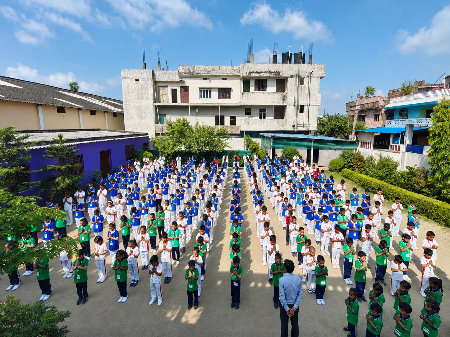 Morning assembly at Shail Vidya Niketan