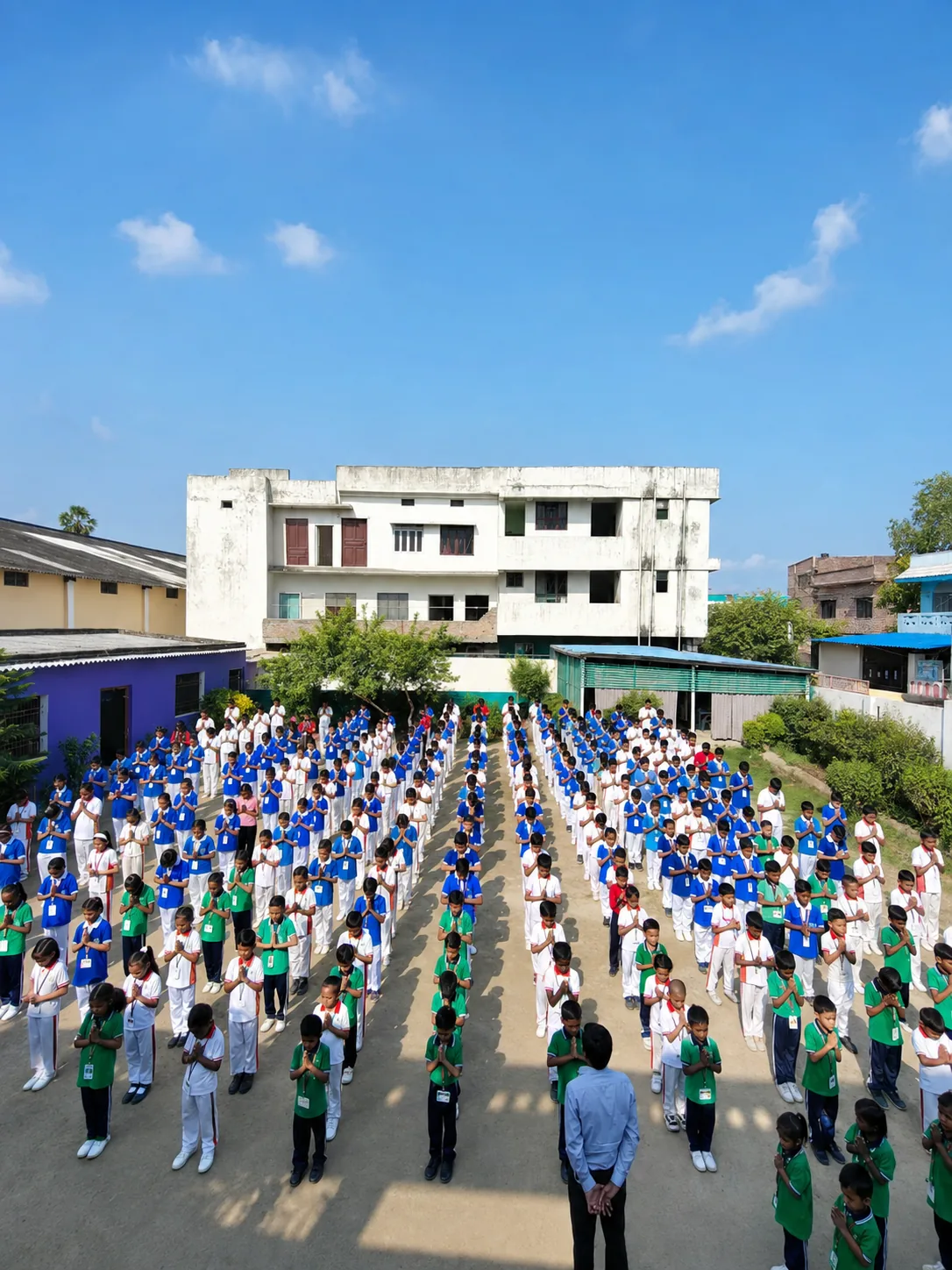 Morning assembly at Shail Vidya Niketan