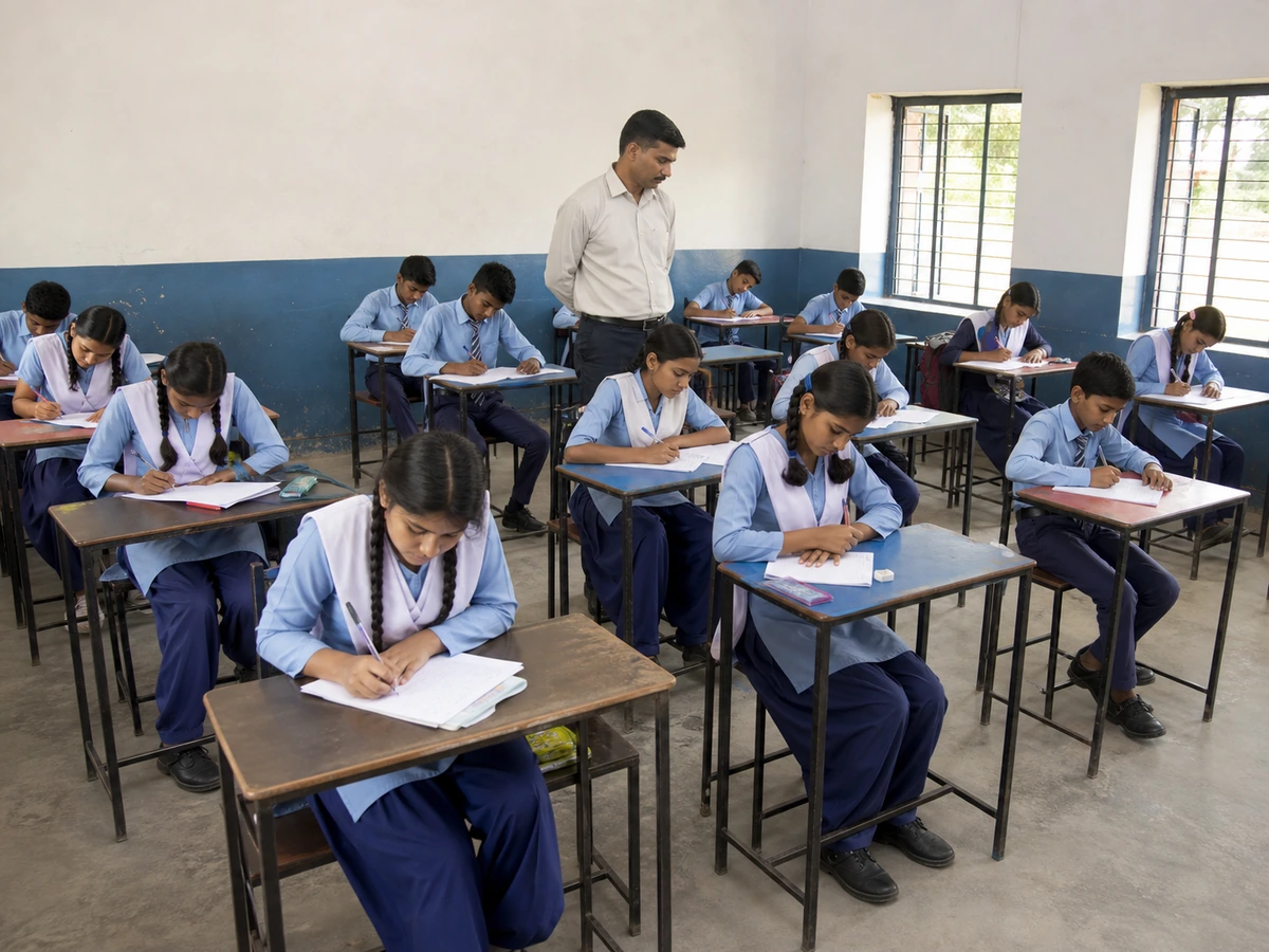 Representative image of students taking a weekly test